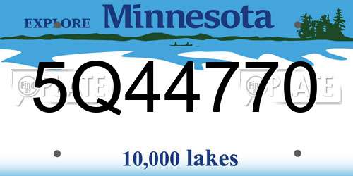 5Q44770 Minnesota License Plate