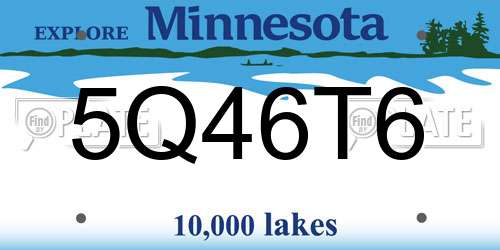 5Q46T6 Minnesota License Plate