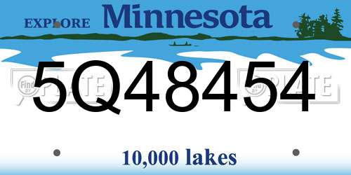 5Q48454 Minnesota License Plate