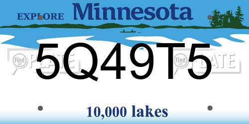 5Q49T5 Minnesota License Plate