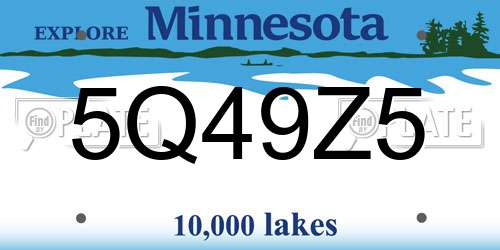 5Q49Z5 Minnesota License Plate