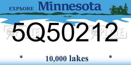5Q50212 Minnesota License Plate