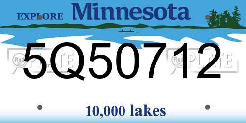 5Q50712 Minnesota License Plate