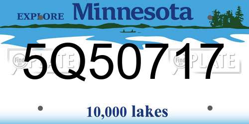5Q50717 Minnesota License Plate