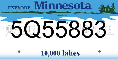 5Q55883 Minnesota License Plate