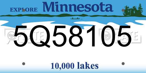 5Q58105 Minnesota License Plate