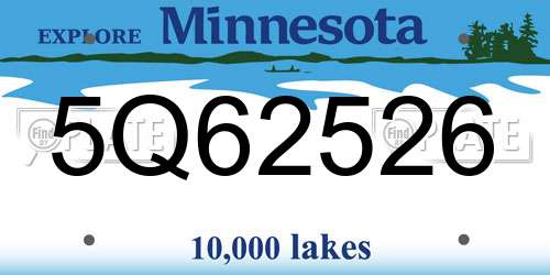 5Q62526 Minnesota License Plate