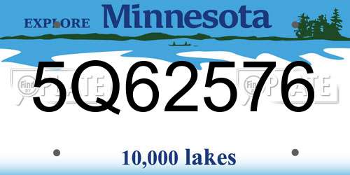 5Q62576 Minnesota License Plate