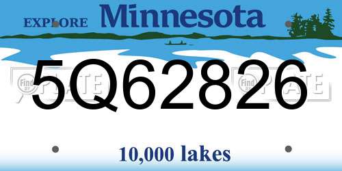 5Q62826 Minnesota License Plate