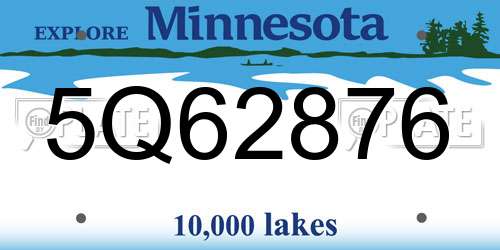 5Q62876 Minnesota License Plate