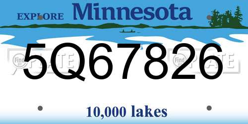 5Q67826 Minnesota License Plate
