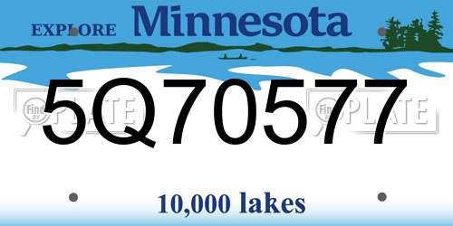5Q70577 Minnesota License Plate