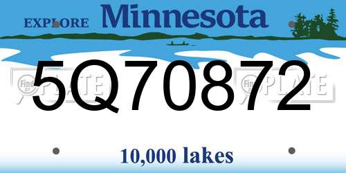 5Q70872 Minnesota License Plate