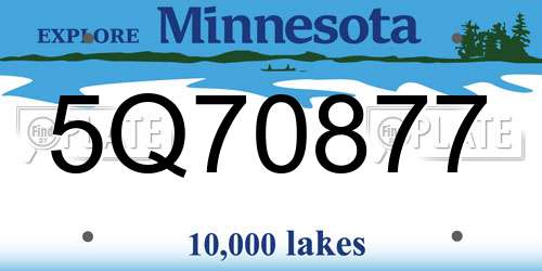 5Q70877 Minnesota License Plate