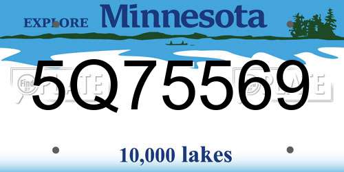 5Q75569 Minnesota License Plate