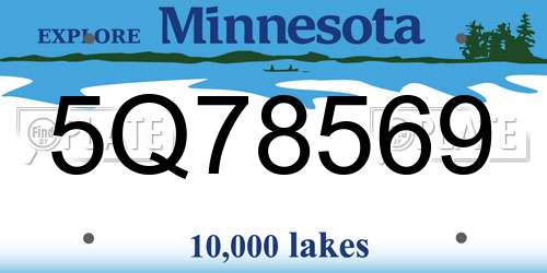 5Q78569 Minnesota License Plate