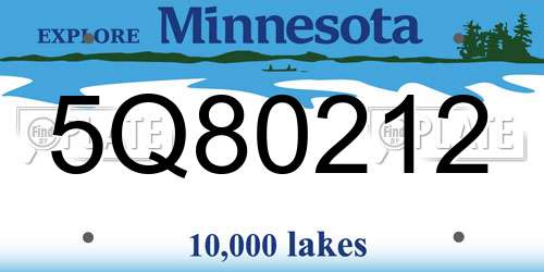 5Q80212 Minnesota License Plate