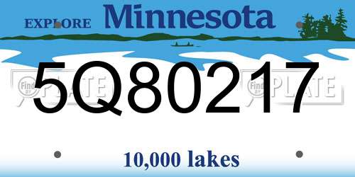 5Q80217 Minnesota License Plate