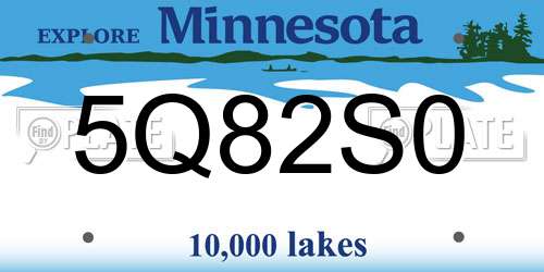 5Q82S0 Minnesota License Plate