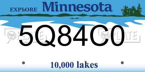 5Q84C0 Minnesota License Plate