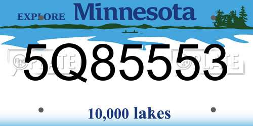 5Q85553 Minnesota License Plate