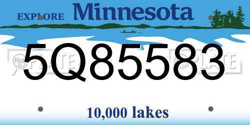5Q85583 Minnesota License Plate