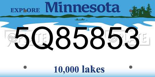 5Q85853 Minnesota License Plate