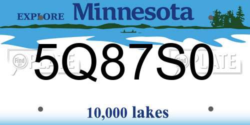5Q87S0 Minnesota License Plate