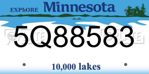 5Q88583 Minnesota License Plate