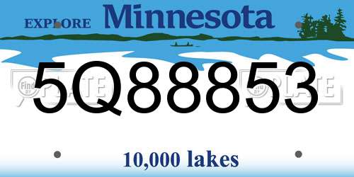 5Q88853 Minnesota License Plate