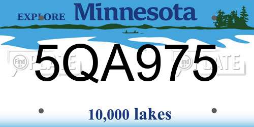 5QA975 Minnesota License Plate