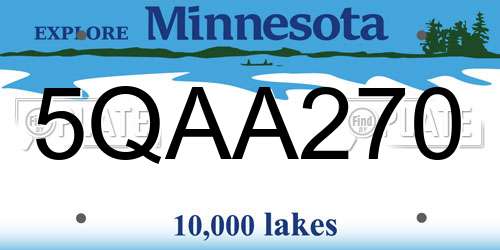 5QAA270 Minnesota License Plate