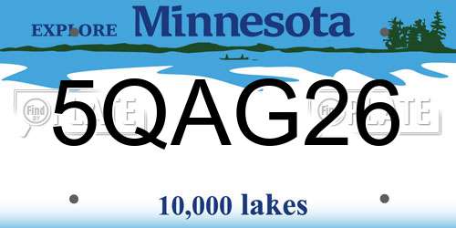 5QAG26 Minnesota License Plate