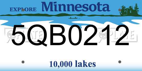 5QB0212 Minnesota License Plate