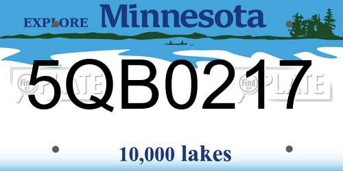 5QB0217 Minnesota License Plate