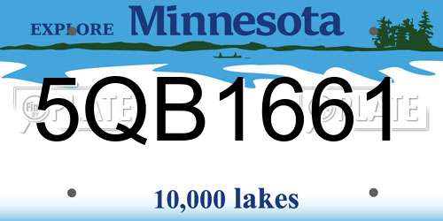 5QB1661 Minnesota License Plate