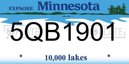 5QB1901 Minnesota License Plate