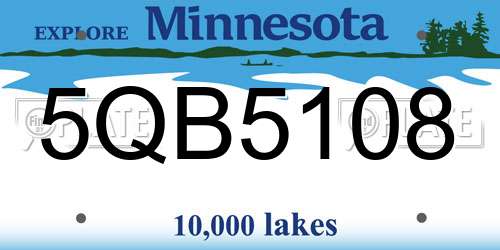 5QB5108 Minnesota License Plate