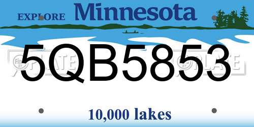 5QB5853 Minnesota License Plate