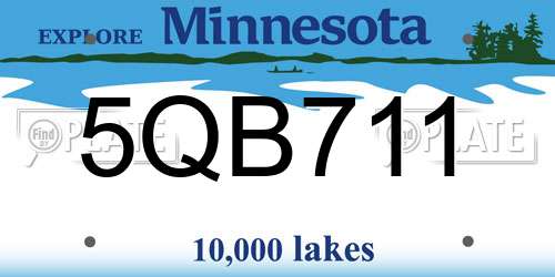 5QB711 Minnesota License Plate