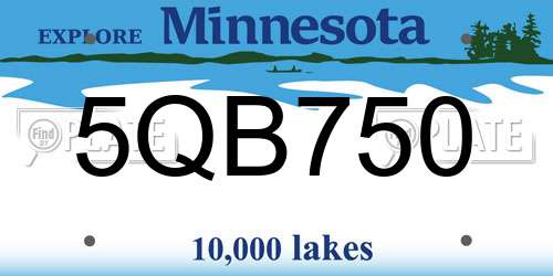 5QB750 Minnesota License Plate