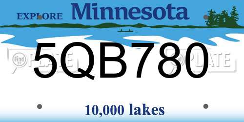 5QB780 Minnesota License Plate