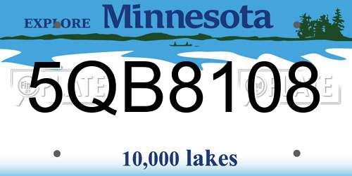5QB8108 Minnesota License Plate