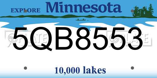 5QB8553 Minnesota License Plate