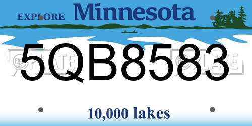 5QB8583 Minnesota License Plate