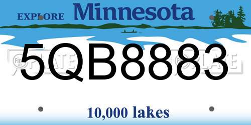 5QB8883 Minnesota License Plate