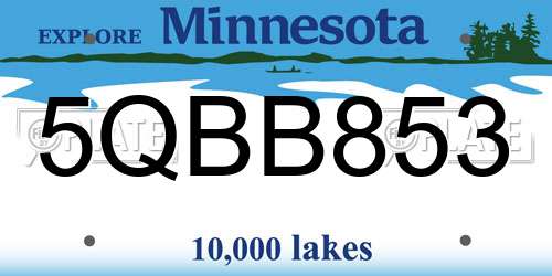 5QBB853 Minnesota License Plate