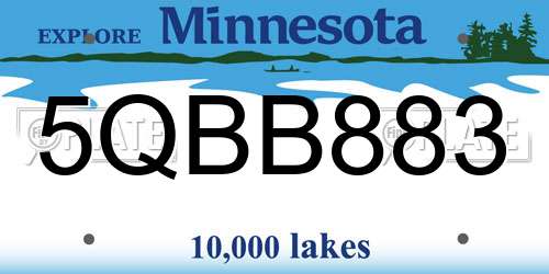 5QBB883 Minnesota License Plate