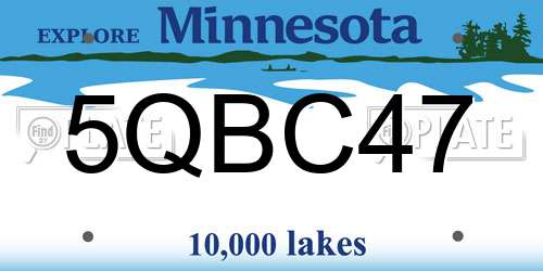 5QBC47 Minnesota License Plate