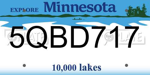 5QBD717 Minnesota License Plate